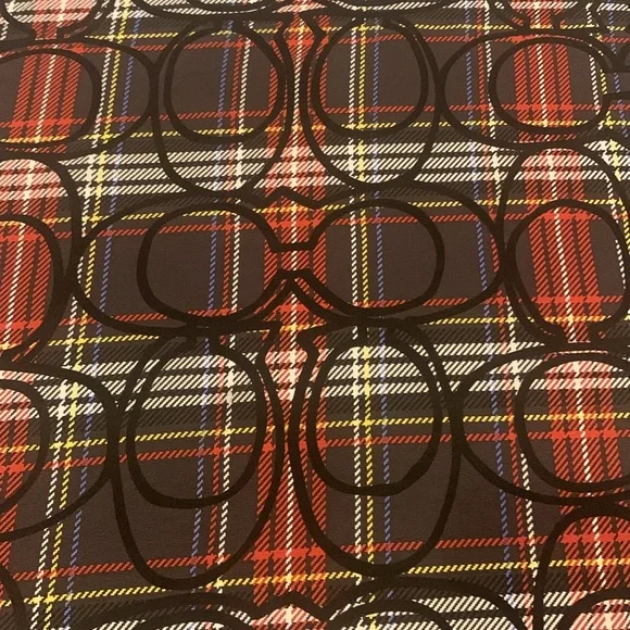 Coach plaid silk scarf 🟫⬜️🟥🟦🟨⬛️ - Picture 3 of 7